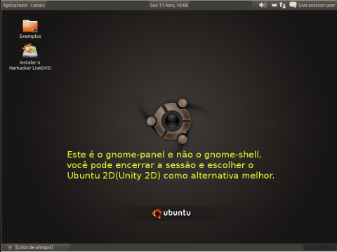 O gnome-panel assume o lugar do gnome-shell quando apercebe-se a falta do 3D.